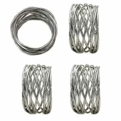 Food Network™ Table Linens*Food Network Metallic Twist Napkin Rings 4-Pk.