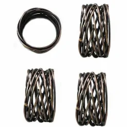 Food Network™ Table Linens*Food Network Metallic Twist Napkin Rings 4-Pk.